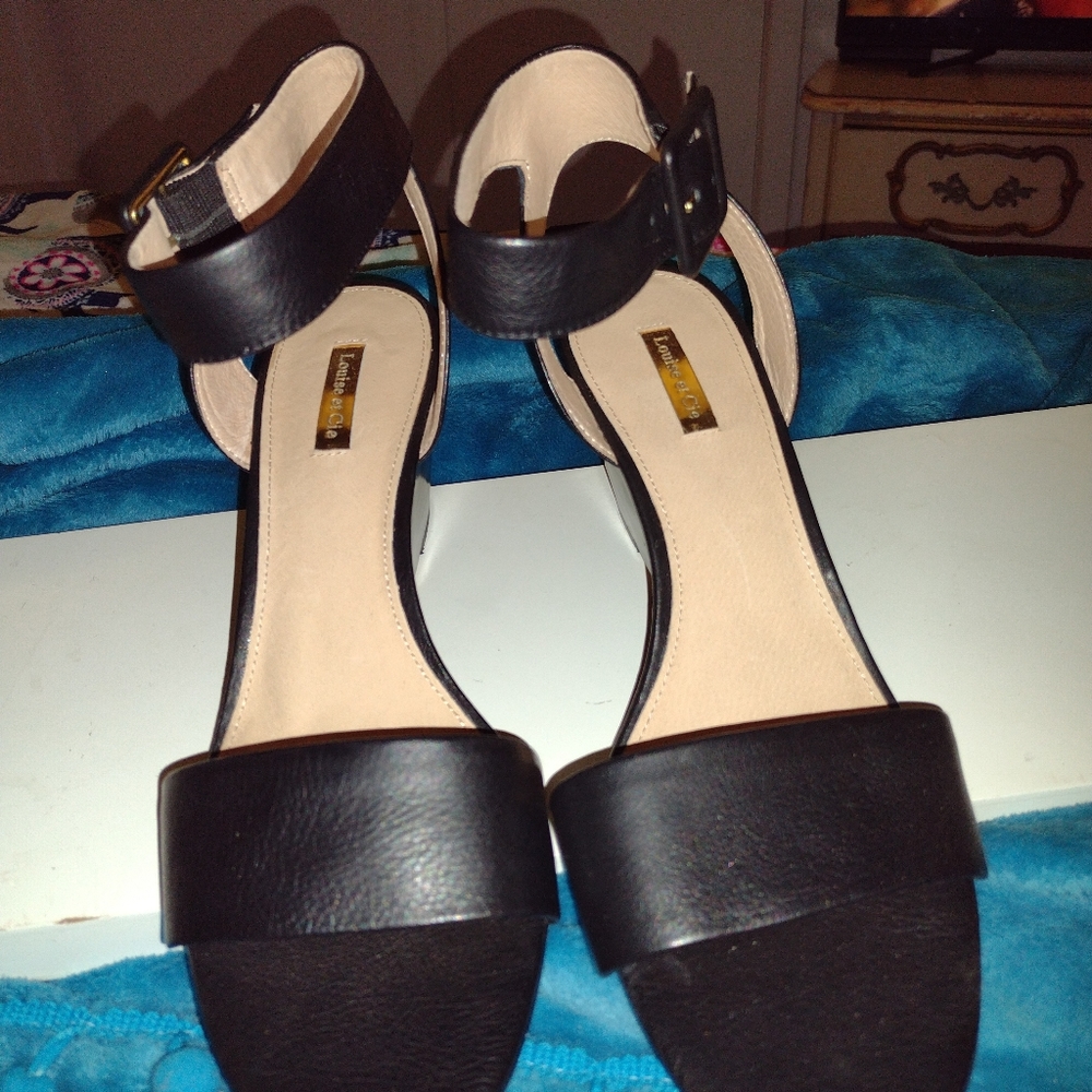 Never worn before black wedged Louise Etc Cie